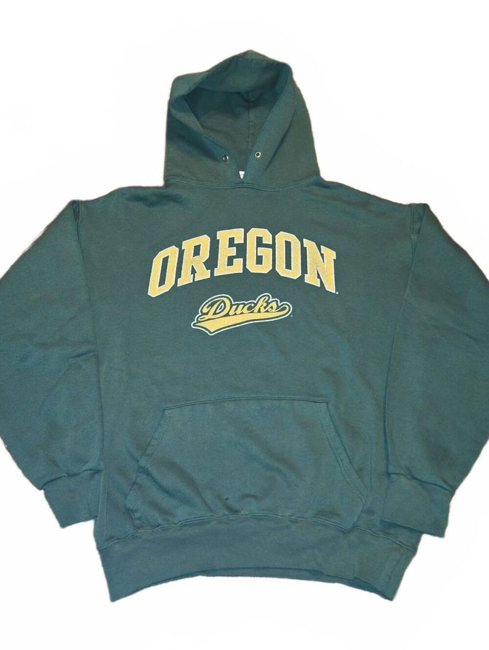 VTG Oregon Ducks Hoodie Men's Large Green yellow 90s USA Made Cotton Exchange